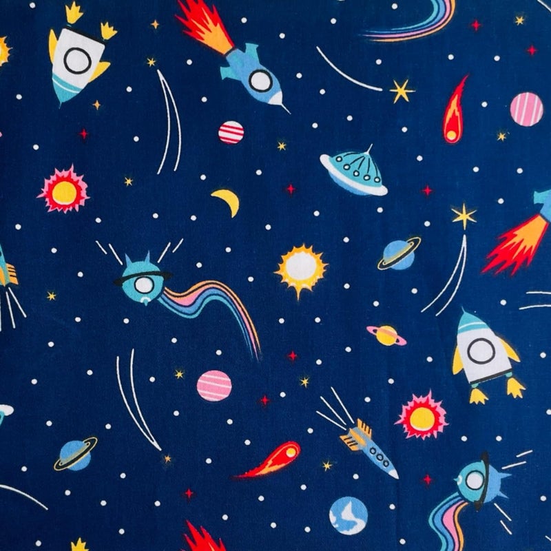 DMFR Cotton Fabric Squares 5x5 Charm Packs for Quilting 5 inch for Baby Boy Sewing Patchwork 42pcs (Galaxy Fabric) - Image 3